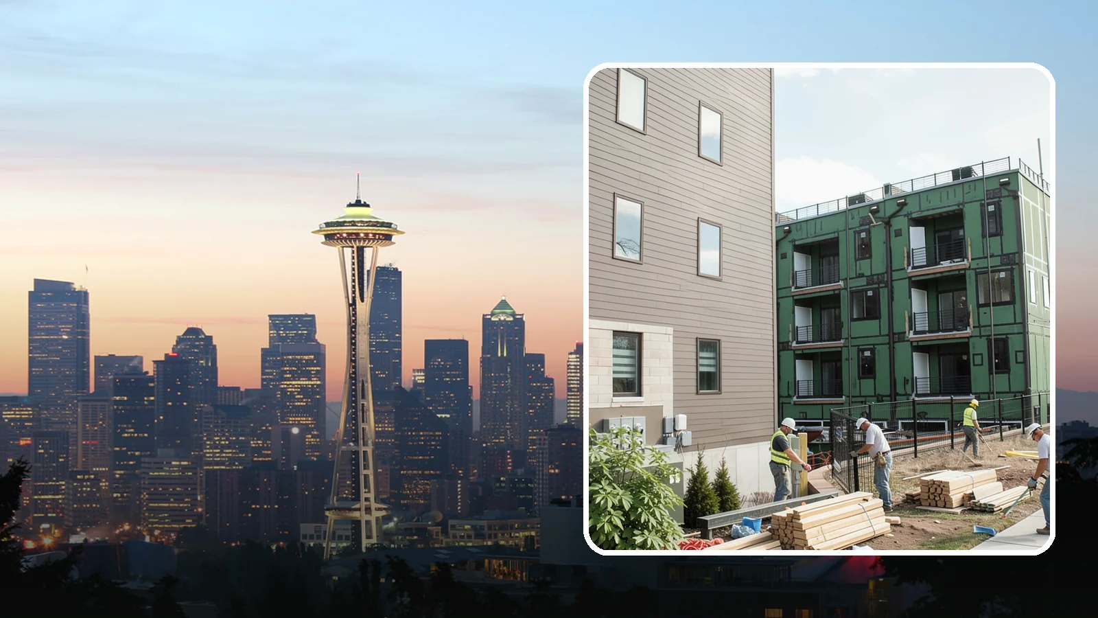 Townhome Construction in Seattle, King County, WA - Multi-unit attached townhomes designed for efficient urban and suburban infill.