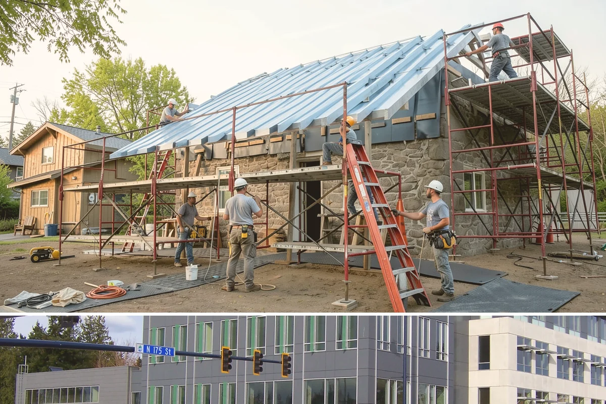 Townhome Construction in Shoreline, King County, WA - Foundation and framing for the row are scheduled through summer so each unit is dried-in ahead of winter weather.
