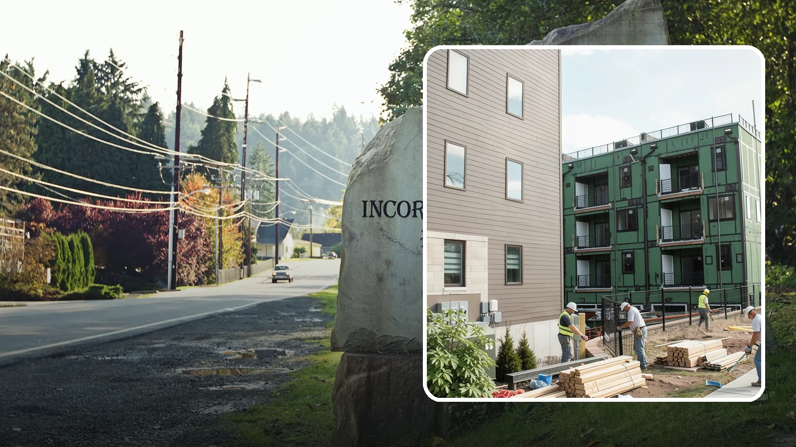 Townhome Construction in Wilkeson, Pierce County, WA - Multi-unit attached townhomes designed for efficient urban and suburban infill.