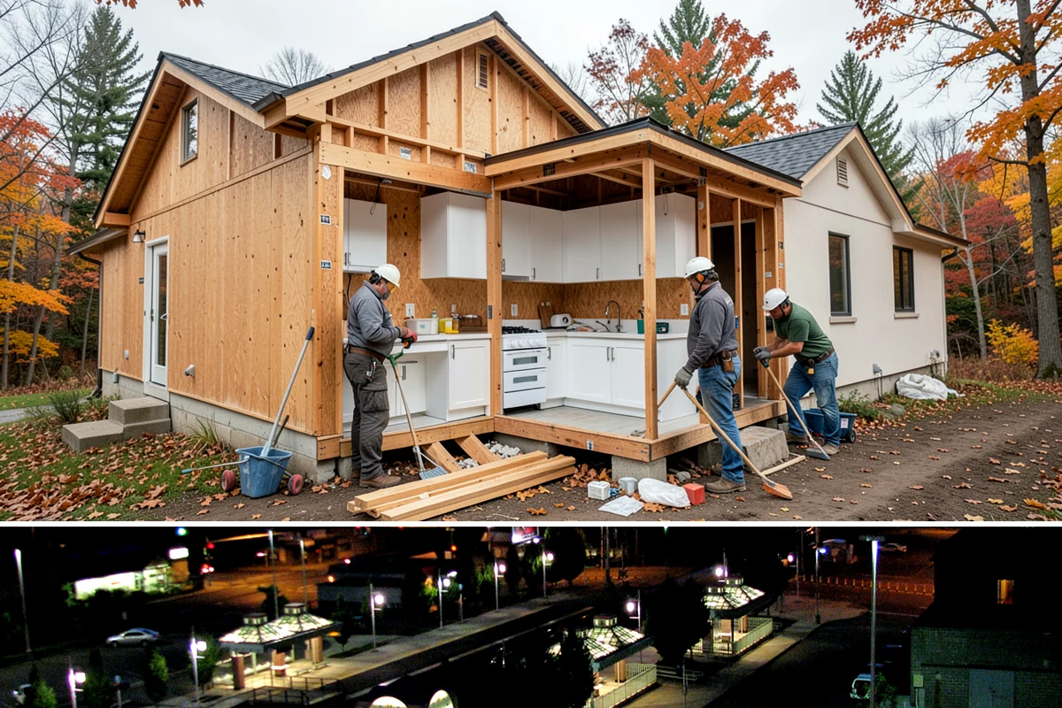 Transom Window Installation in Auburn, King County, WA - Transom installs that open the exterior wall are best scheduled during drier weather to keep framing protected.