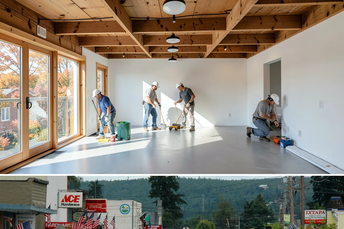 Transom Window Installation in Carnation, King County, WA - Transom installs that open the exterior wall are best scheduled during drier weather to keep framing protected.
