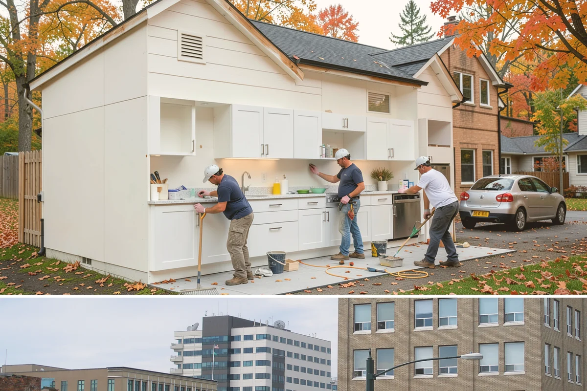 Transom Window Installation in Everett, Snohomish County, WA - Transom installs that open the exterior wall are best scheduled during drier weather to keep framing protected.