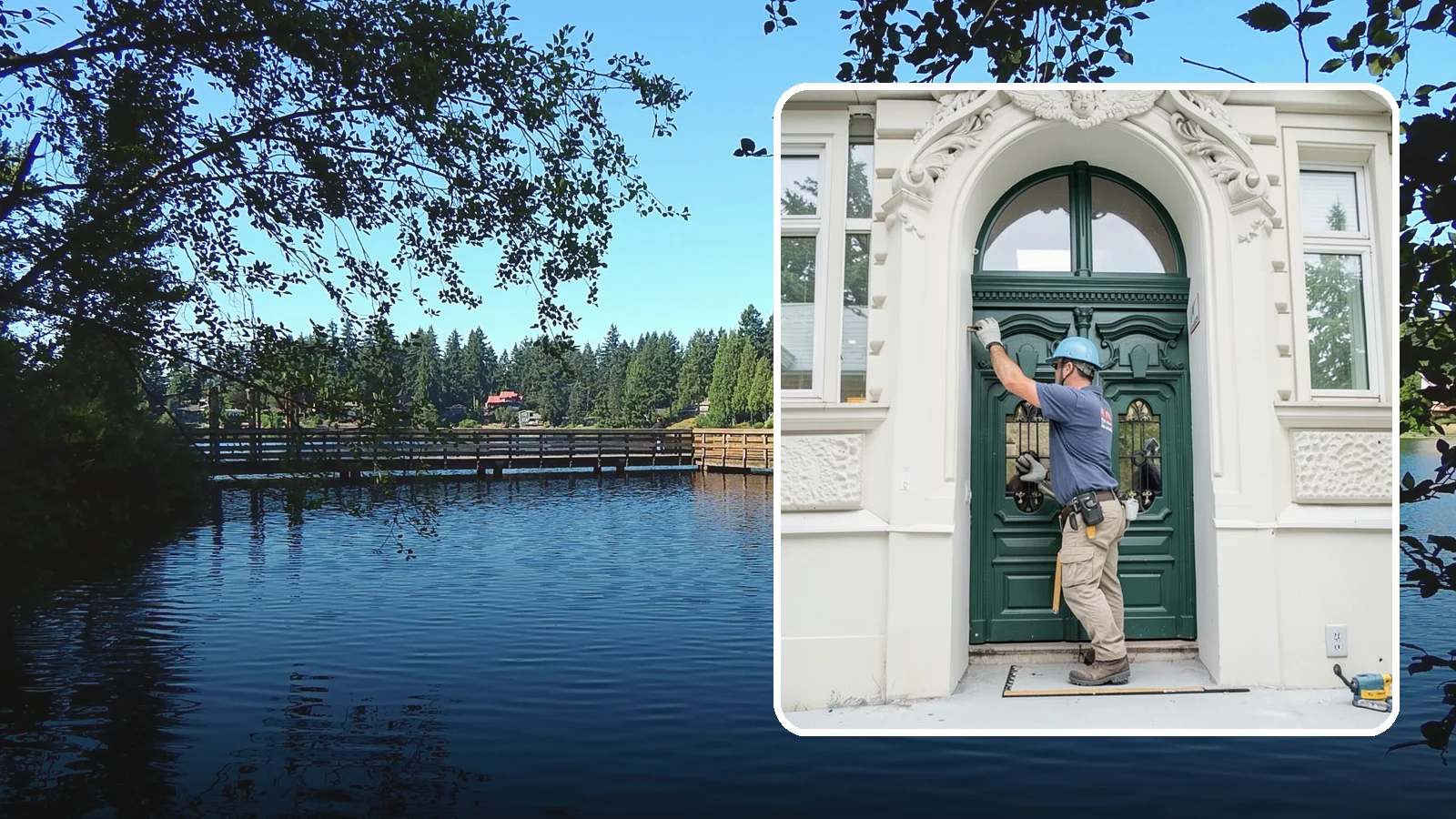 Transom Window Installation in Federal Way, King County, WA - Installing decorative transom windows above doors or windows to add daylight and architectural character.