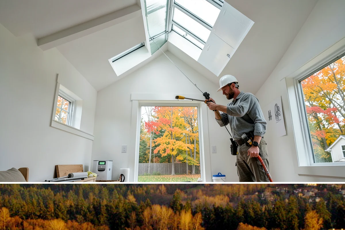 Transom Window Installation in Kenmore, King County, WA - Transom installs that open the exterior wall are best scheduled during drier weather to keep framing protected.