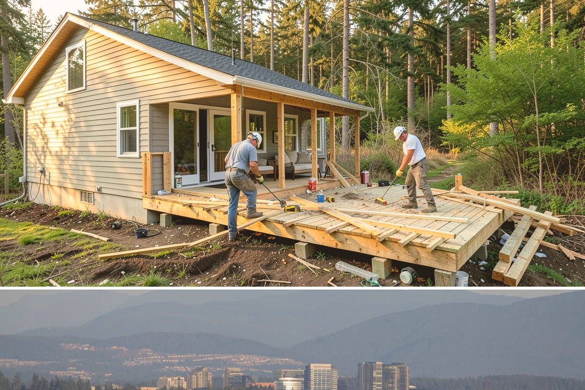 Transom Window Installation in Medina, King County, WA - Transom installs that open the exterior wall are best scheduled during drier weather to keep framing protected.