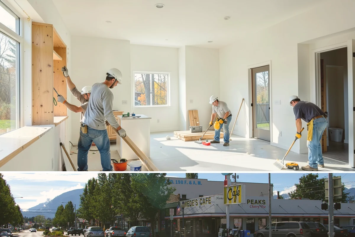Transom Window Installation in North Bend, King County, WA - Transom installs that open the exterior wall are best scheduled during drier weather to keep framing protected.