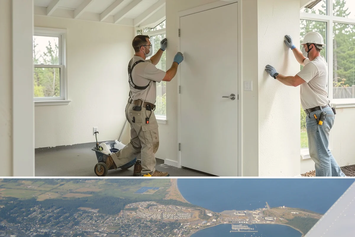 Transom Window Installation in Oak Harbor, Island County, WA - Transom installs that open the exterior wall are best scheduled during drier weather to keep framing protected.