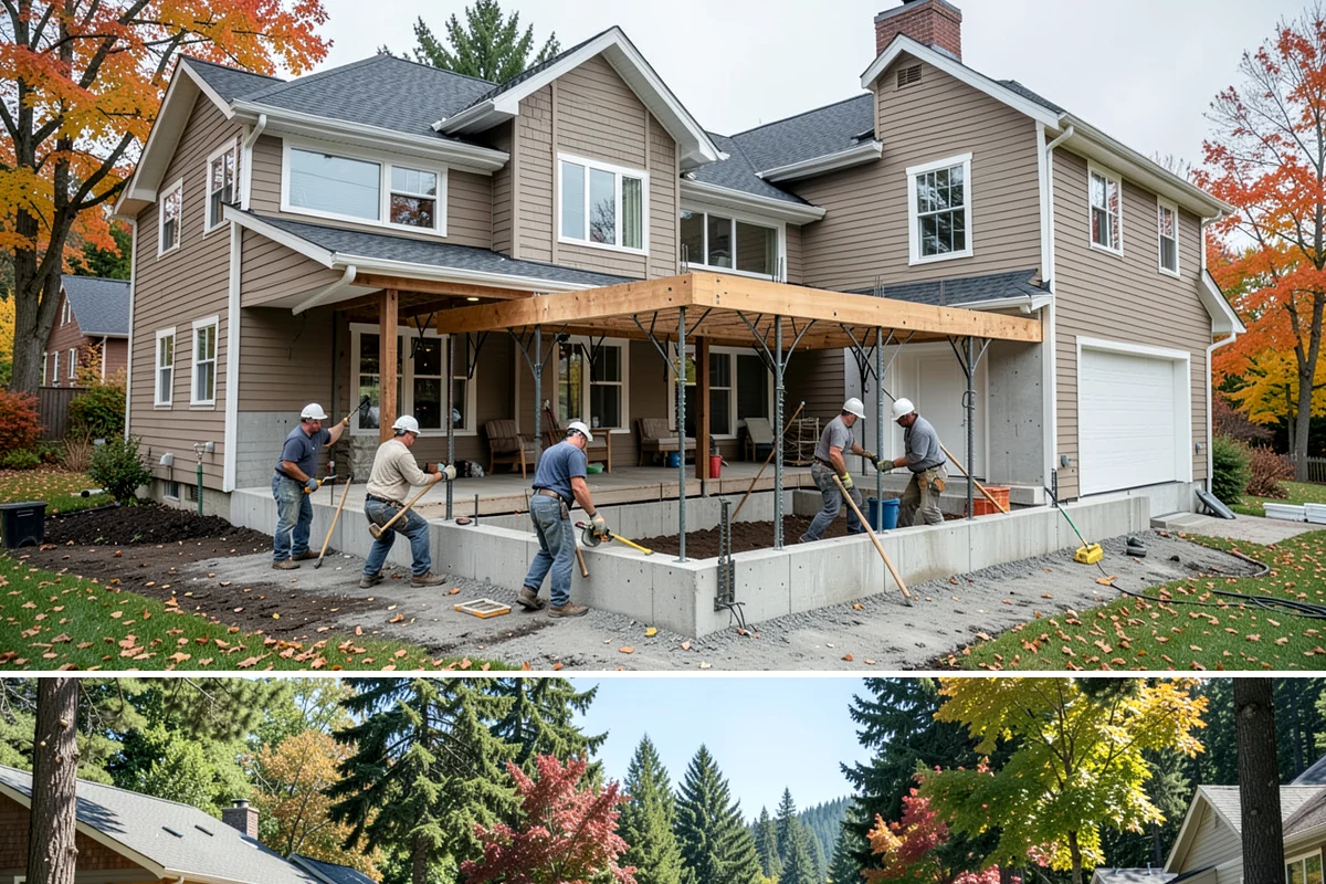 Transom Window Installation in Orting, Pierce County, WA - Transom installs that open the exterior wall are best scheduled during drier weather to keep framing protected.