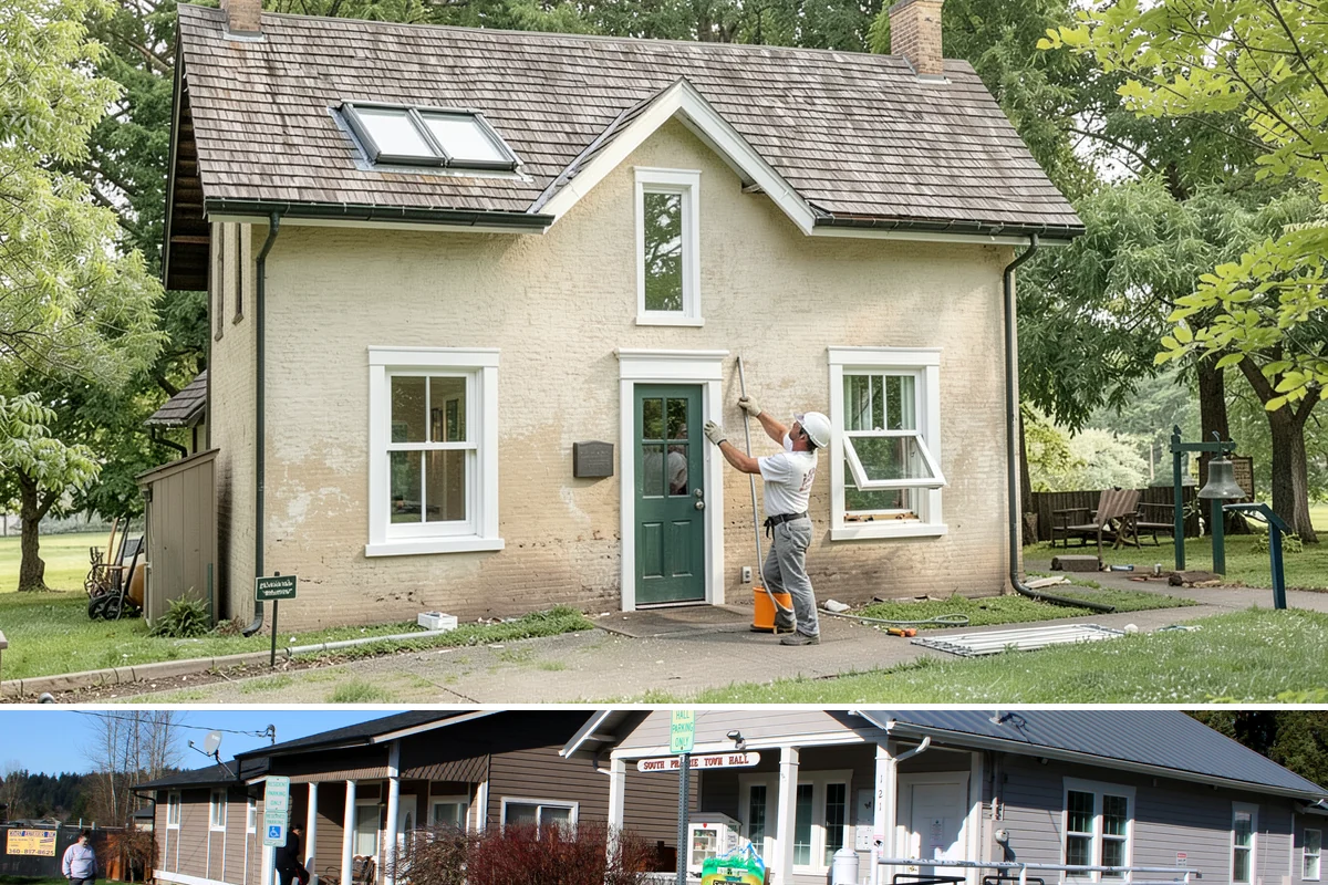 Transom Window Installation in South Prairie, Pierce County, WA - Transom installs that open the exterior wall are best scheduled during drier weather to keep framing protected.