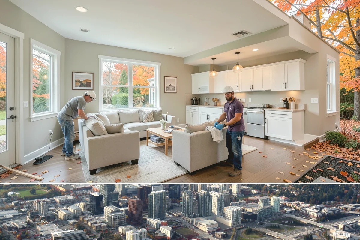 Trash Pull-Out Installation in Bellevue, King County, WA - Interior cabinet upgrades install cleanly in any season with no weather considerations.