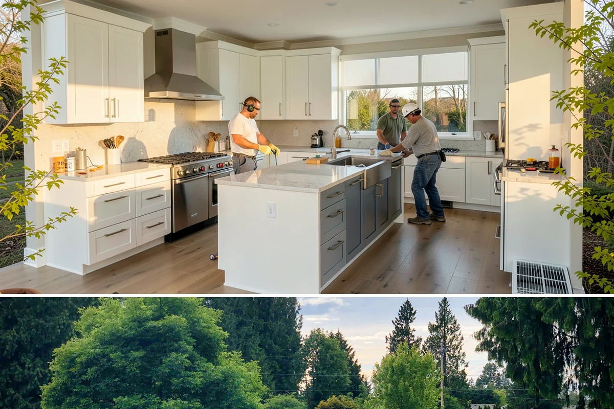 Trash Pull-Out Installation in Bonney Lake, Pierce County, WA - Interior cabinet upgrades install cleanly in any season with no weather considerations.