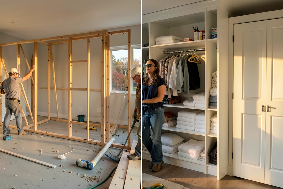 Trash Pull-Out Installation in Concrete, Skagit County, WA - Select the cabinet and measure the interior
