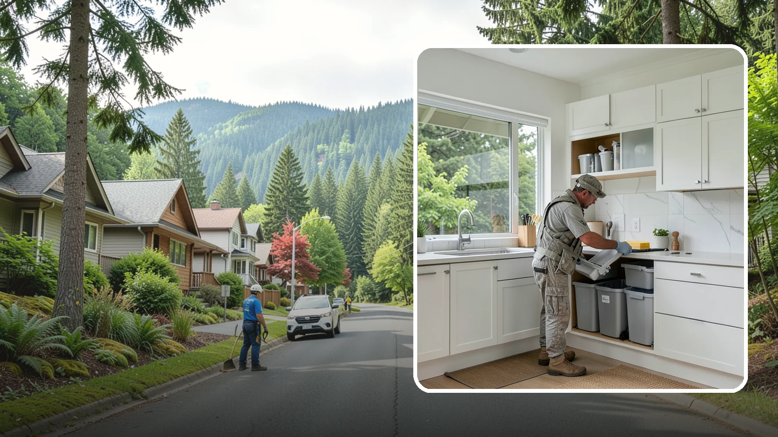 Trash Pull-Out Installation in Darrington, Snohomish County, WA - Installing a pull-out trash and recycling system inside a cabinet to hide bins and improve sorting.