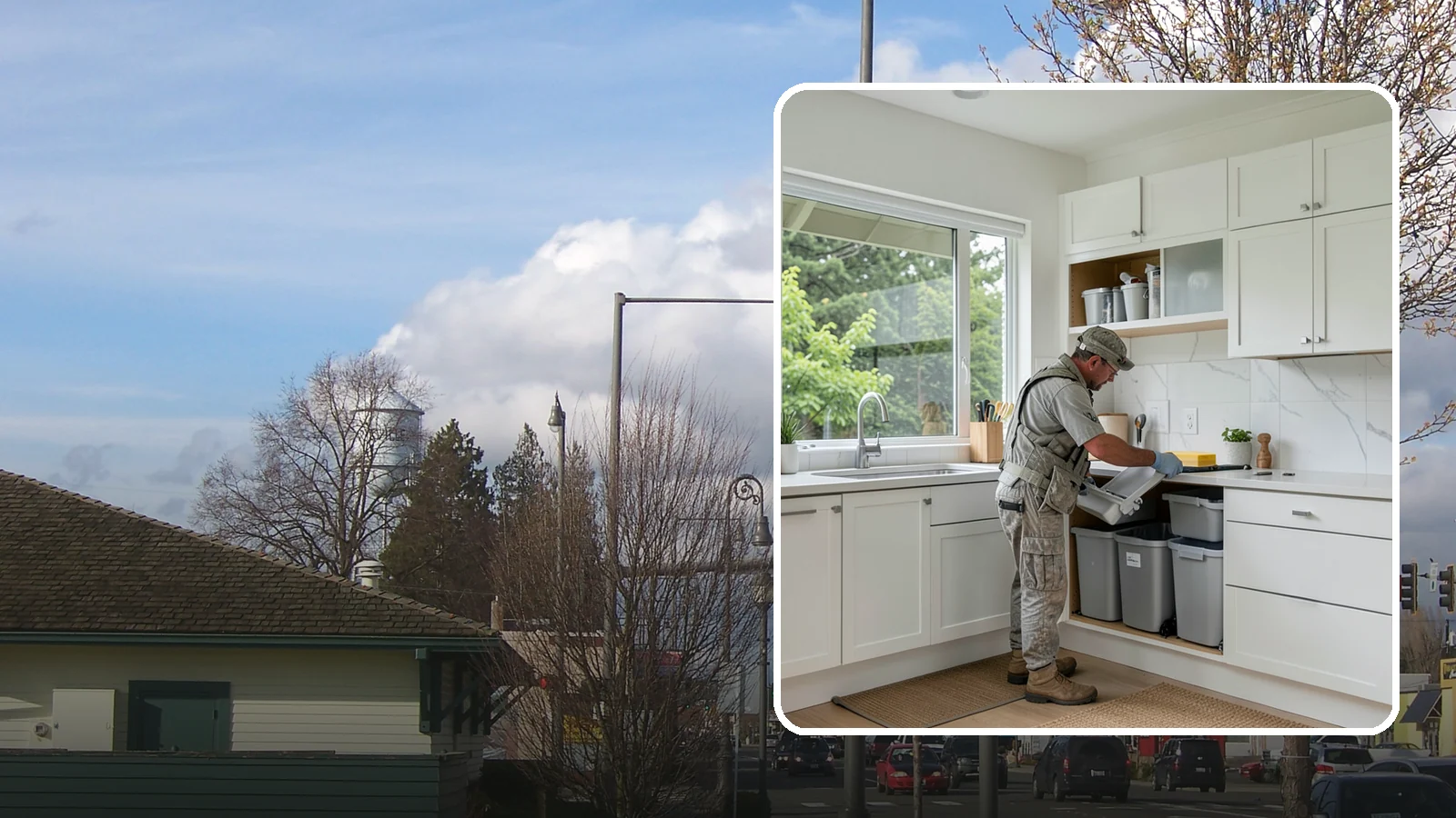 Trash Pull-Out Installation in Marysville, Snohomish County, WA - Installing a pull-out trash and recycling system inside a cabinet to hide bins and improve sorting.