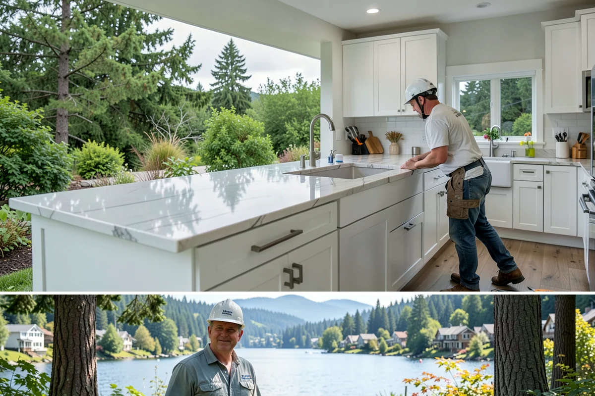 Trash Pull-Out Installation in Milton, King County, WA - Interior cabinet upgrades install cleanly in any season with no weather considerations.