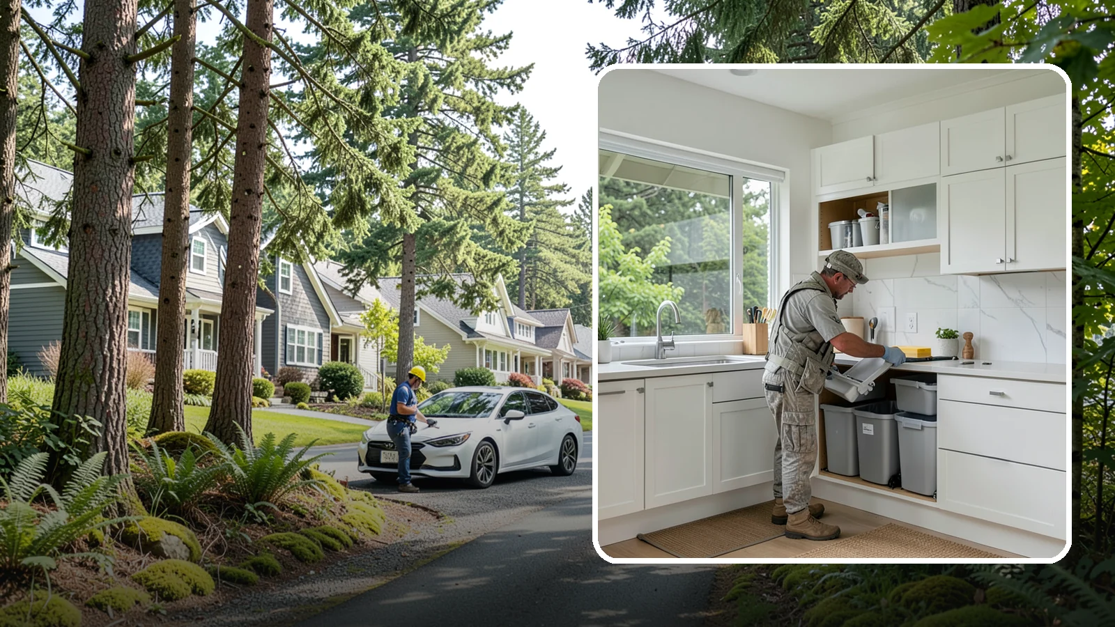 Trash Pull-Out Installation in Normandy Park, King County, WA - Installing a pull-out trash and recycling system inside a cabinet to hide bins and improve sorting.