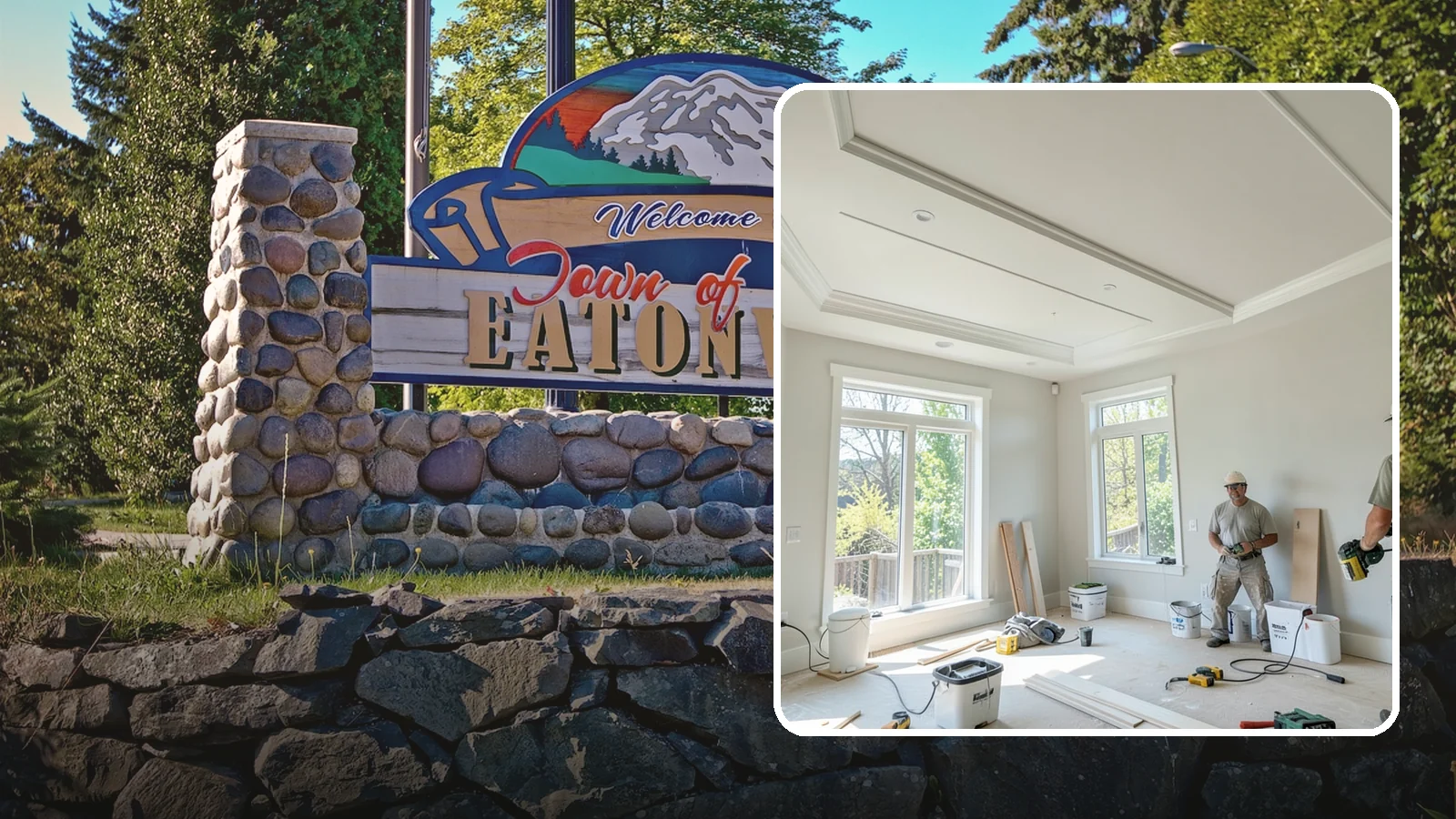 Tray Ceiling Construction in Eatonville, Pierce County, WA - A recessed tray ceiling that adds subtle height, elegance, and visual interest to a room.