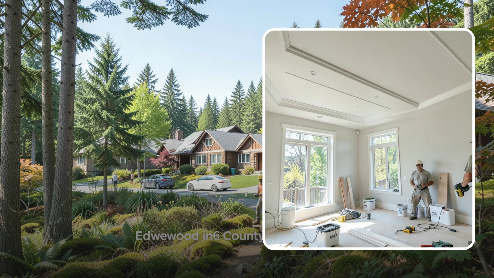 Tray Ceiling Construction in Edgewood, Pierce County, WA - A recessed tray ceiling that adds subtle height, elegance, and visual interest to a room.