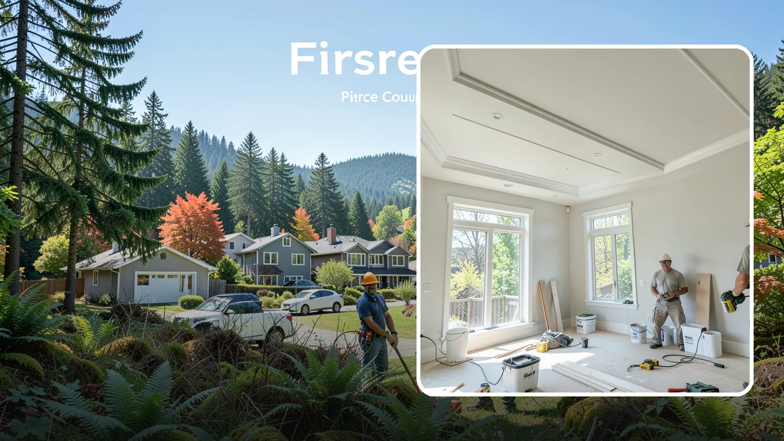 Tray Ceiling Construction in Fircrest, Pierce County, WA - A recessed tray ceiling that adds subtle height, elegance, and visual interest to a room.