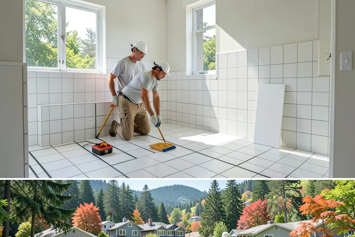 Tray Ceiling Construction in Fircrest, Pierce County, WA - Tray ceiling construction is indoor work suited to any time of year.