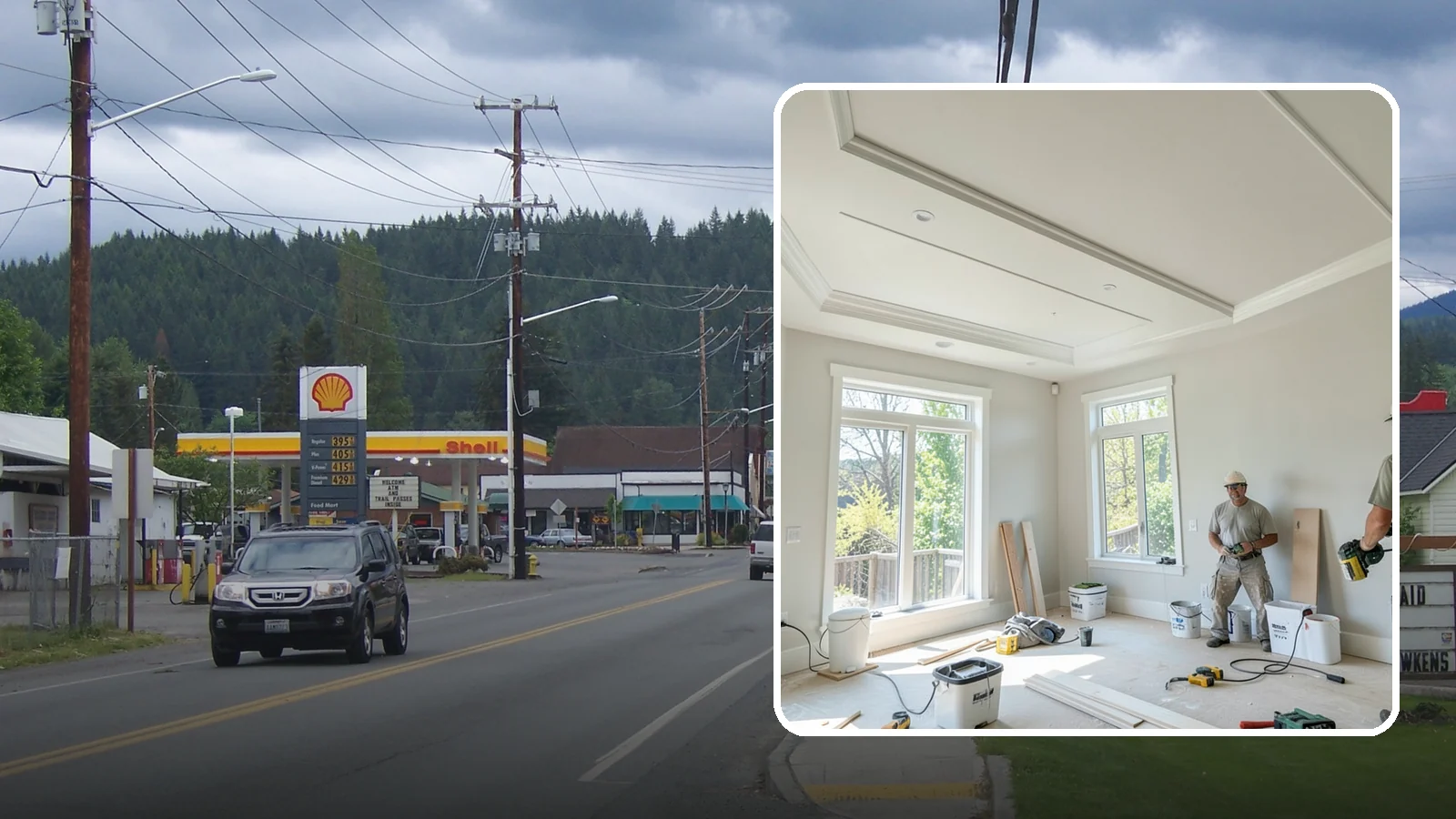 Tray Ceiling Construction in Granite Falls, Snohomish County, WA - A recessed tray ceiling that adds subtle height, elegance, and visual interest to a room.