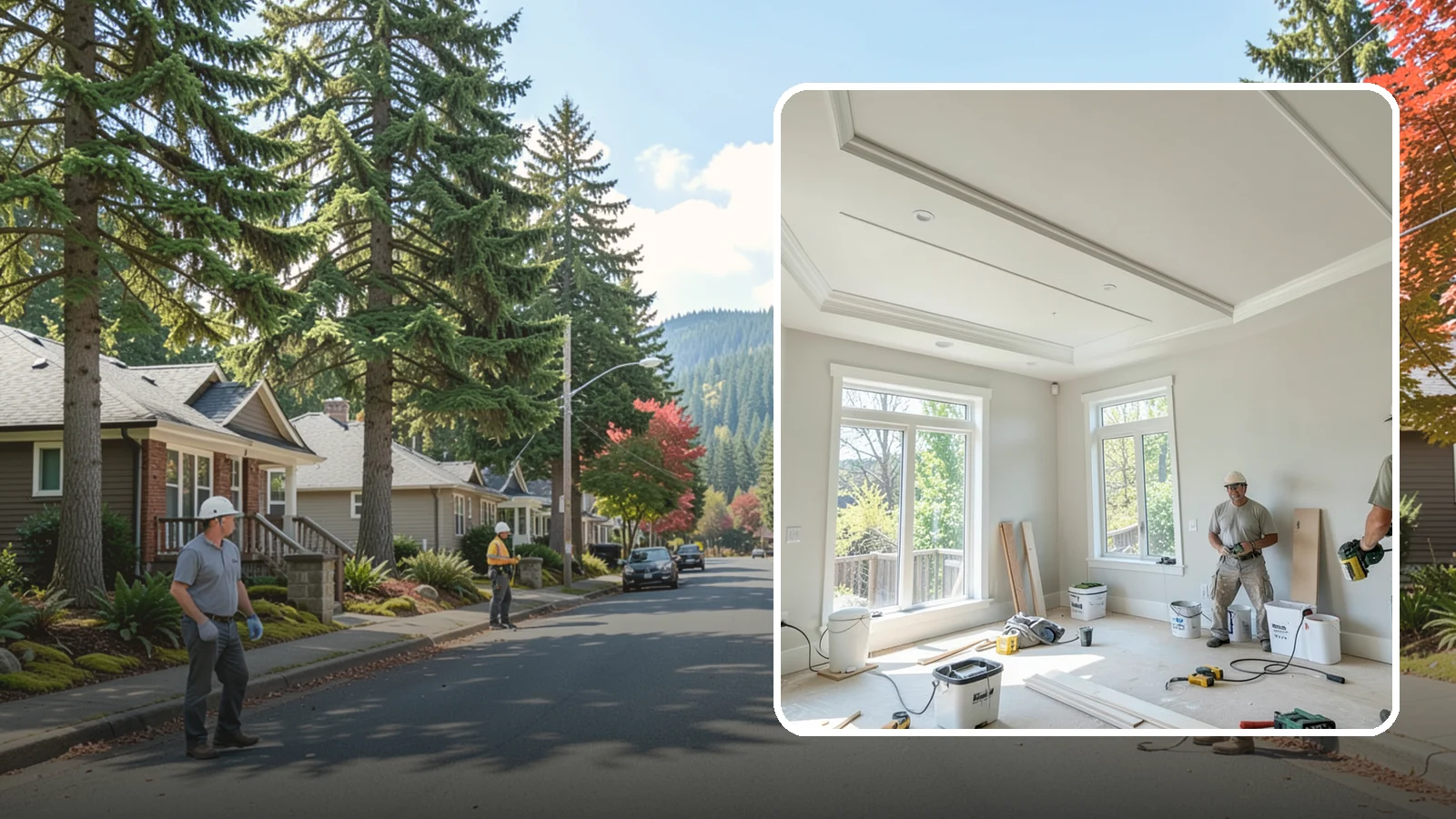 Tray Ceiling Construction in Hunts Point, King County, WA - A recessed tray ceiling that adds subtle height, elegance, and visual interest to a room.