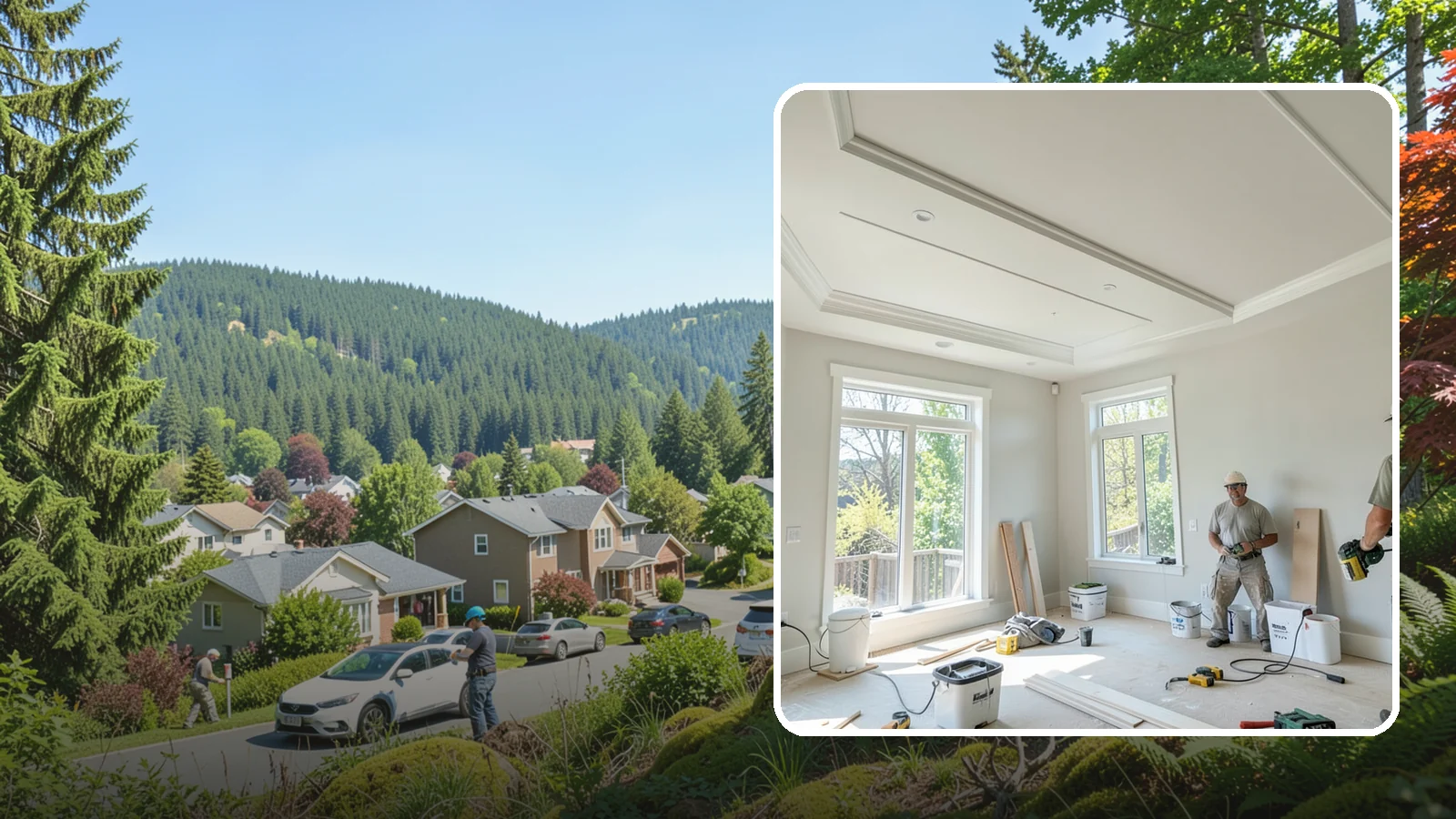 Tray Ceiling Construction in Index, Snohomish County, WA - A recessed tray ceiling that adds subtle height, elegance, and visual interest to a room.