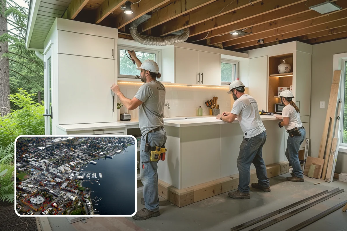 Tray Ceiling Construction in Kirkland, King County, WA - A greater sense of ceiling height and openness