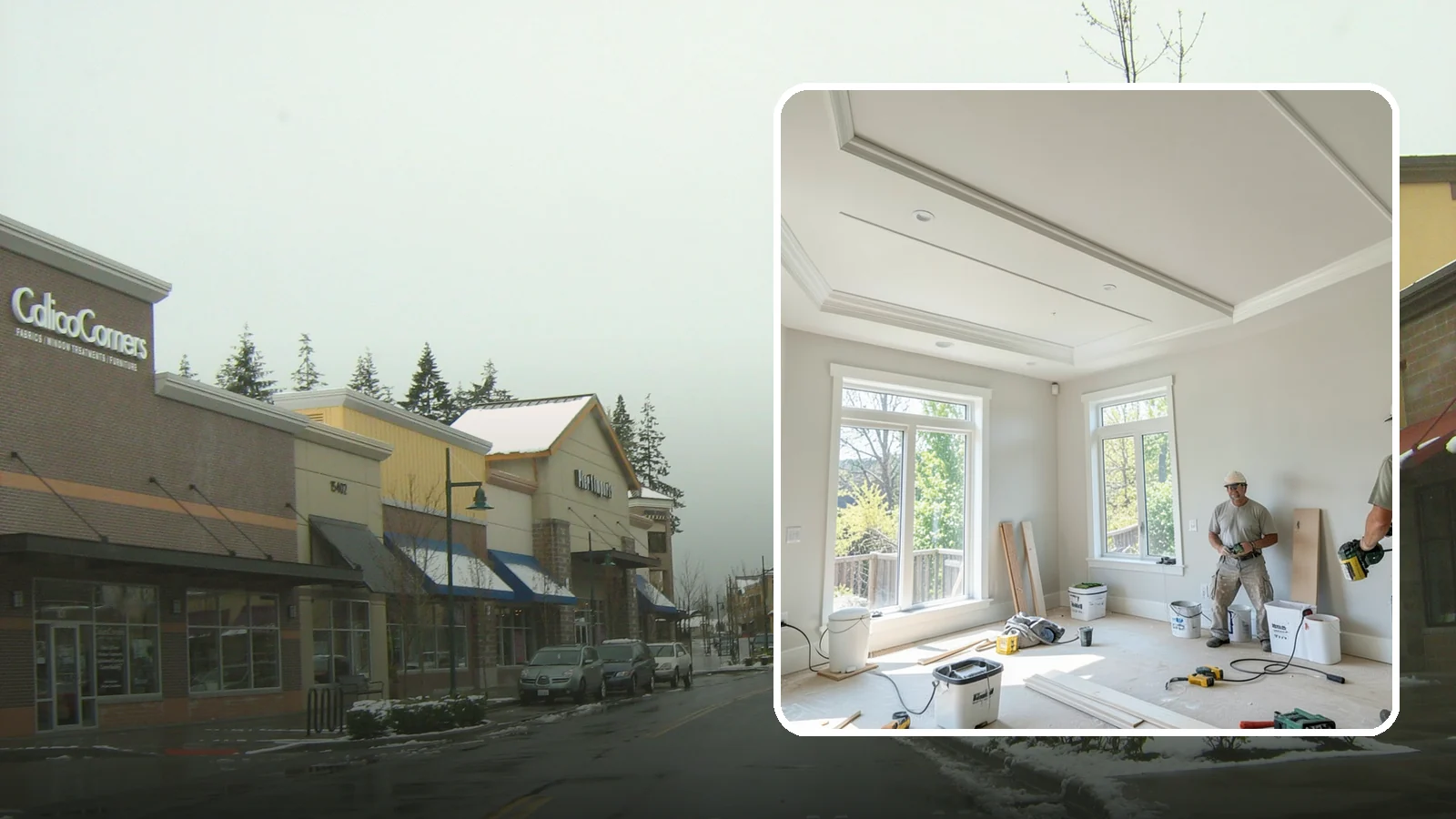 Tray Ceiling Construction in Mill Creek, Snohomish County, WA - A recessed tray ceiling that adds subtle height, elegance, and visual interest to a room.