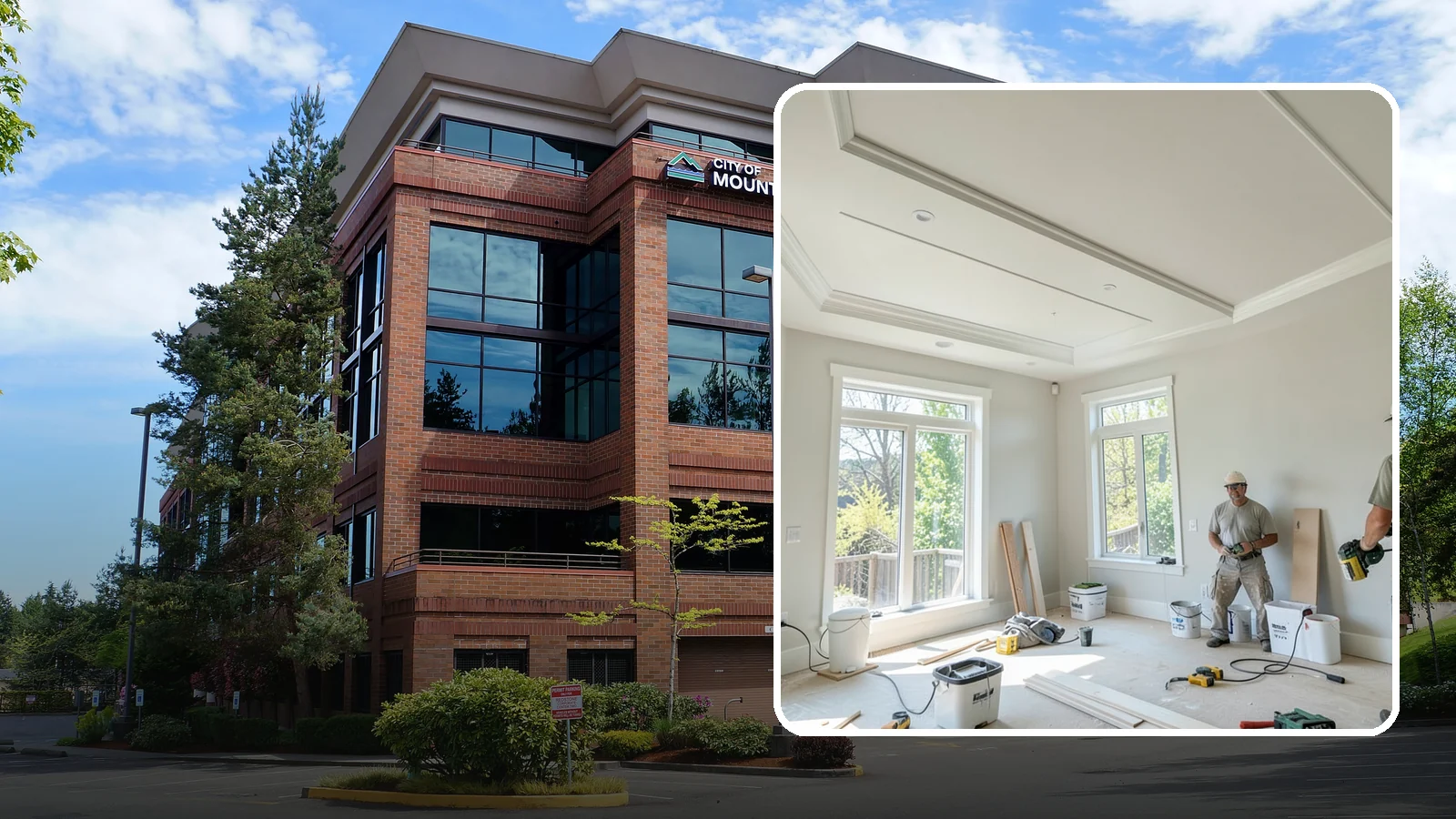 Tray Ceiling Construction in Mountlake Terrace, Snohomish County, WA - A recessed tray ceiling that adds subtle height, elegance, and visual interest to a room.