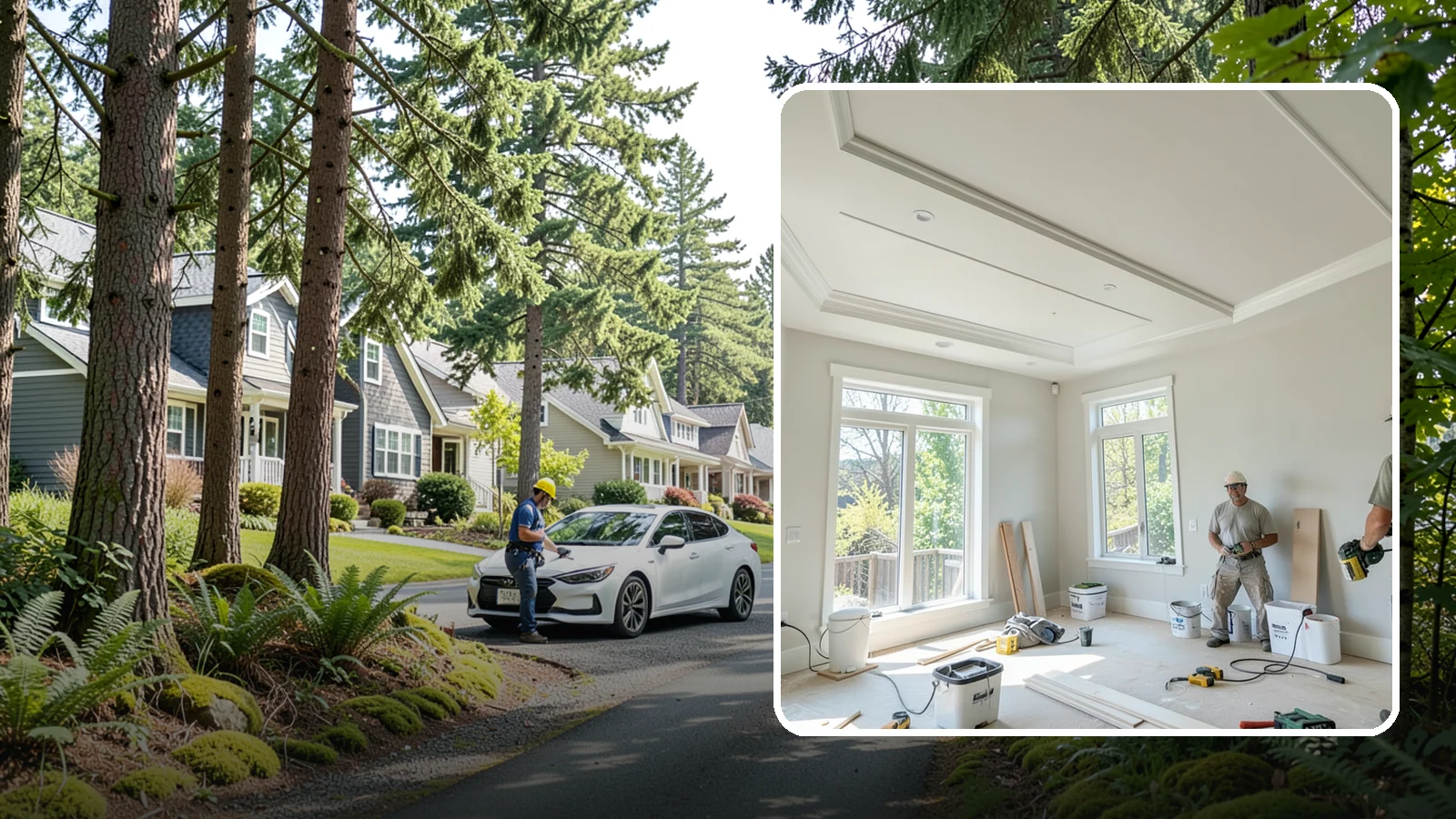 Tray Ceiling Construction in Normandy Park, King County, WA - A recessed tray ceiling that adds subtle height, elegance, and visual interest to a room.