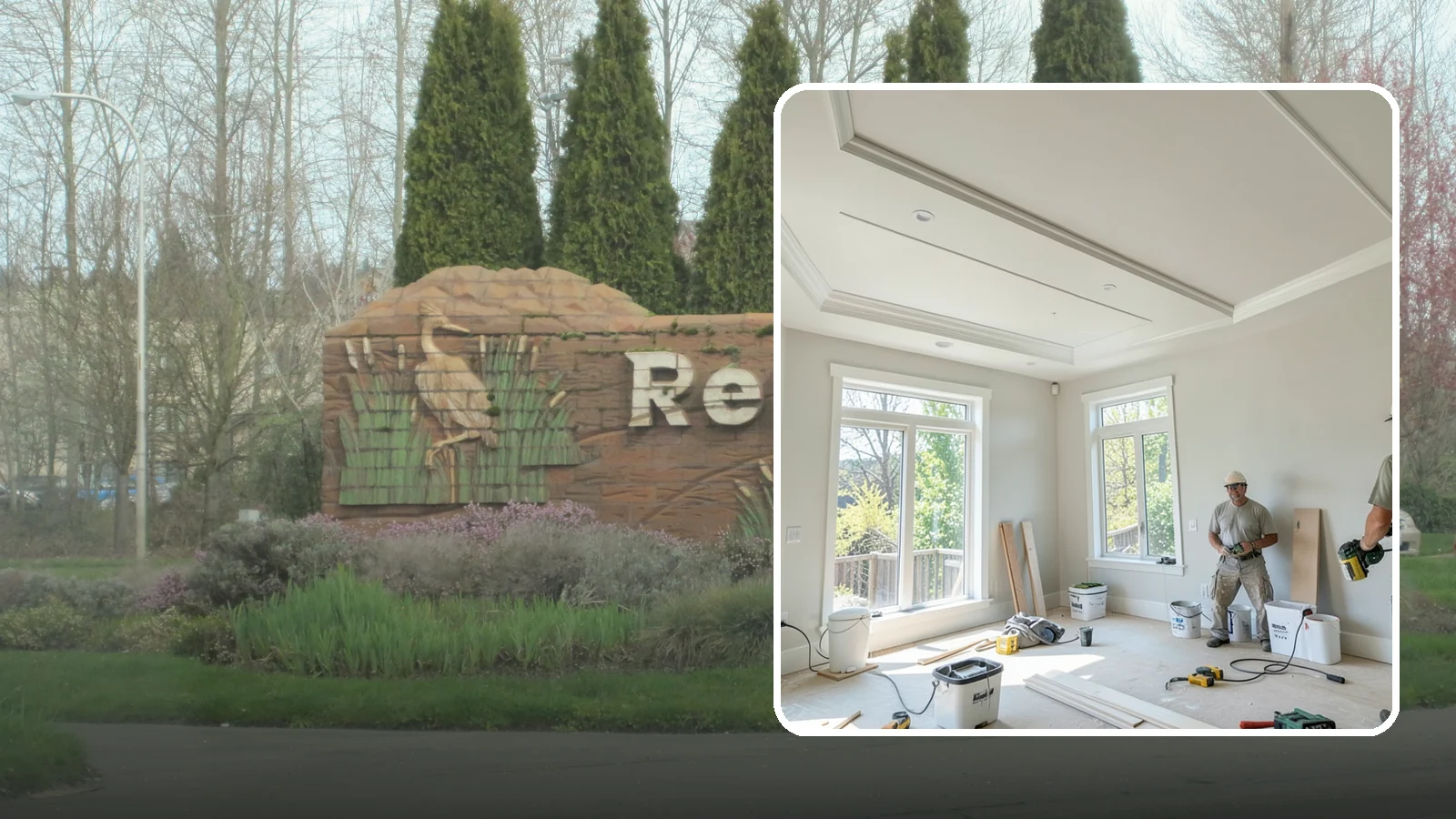 Tray Ceiling Construction in Renton, King County, WA - A recessed tray ceiling that adds subtle height, elegance, and visual interest to a room.