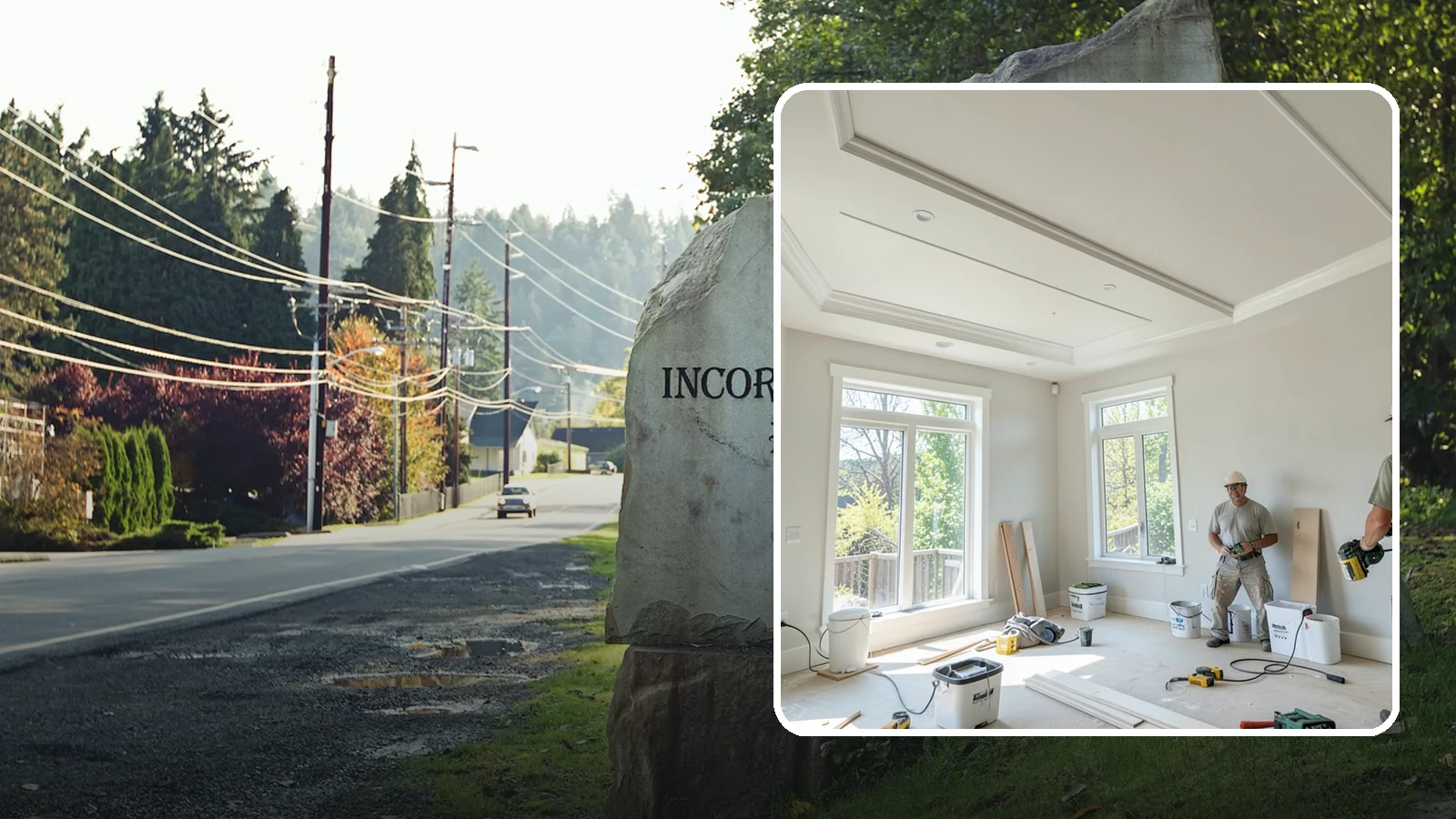 Tray Ceiling Construction in Wilkeson, Pierce County, WA - A recessed tray ceiling that adds subtle height, elegance, and visual interest to a room.