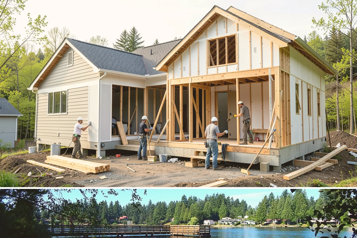 Trellis Construction in Federal Way, King County, WA - Early-season installation gives finishes time to set before spring planting takes hold.