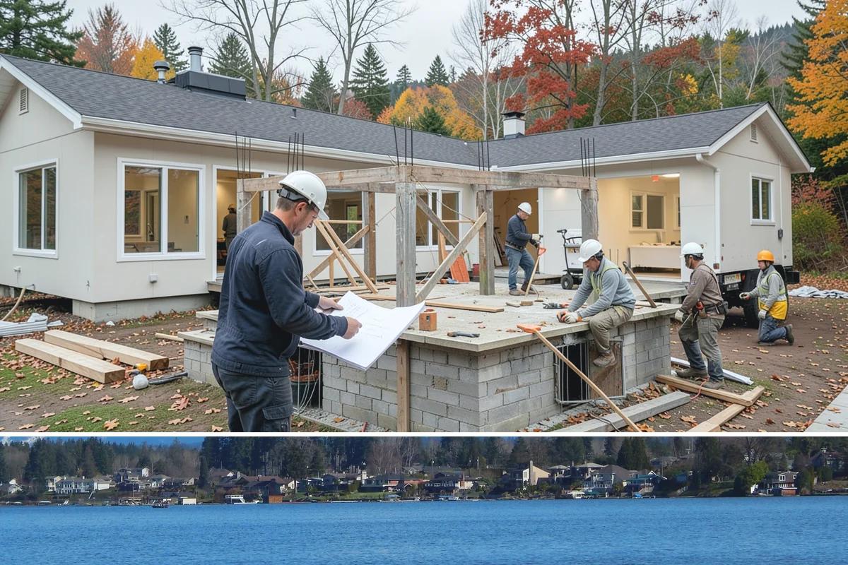 Trellis Construction in Lake Stevens, Snohomish County, WA - Early-season installation gives finishes time to set before spring planting takes hold.