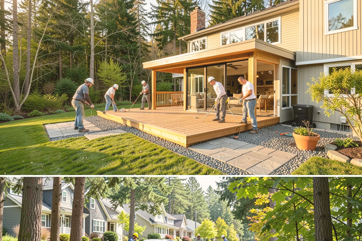 Trellis Construction in Normandy Park, King County, WA - Early-season installation gives finishes time to set before spring planting takes hold.