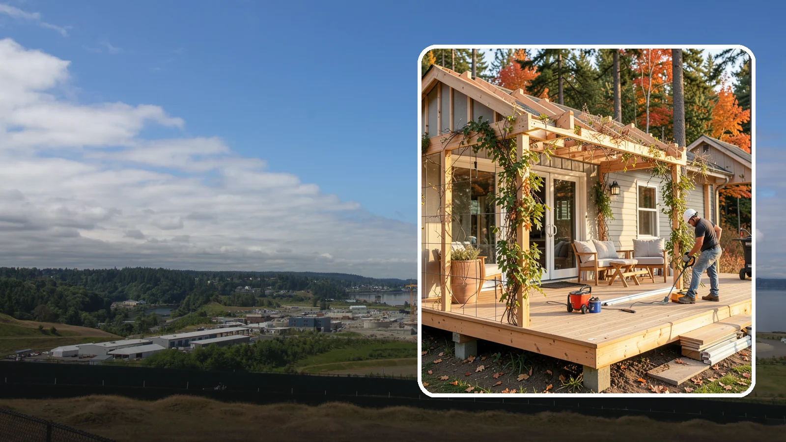 Trellis Construction in University Place, Pierce County, WA - A sturdy custom trellis that supports climbing plants and adds architectural texture to your outdoor space.