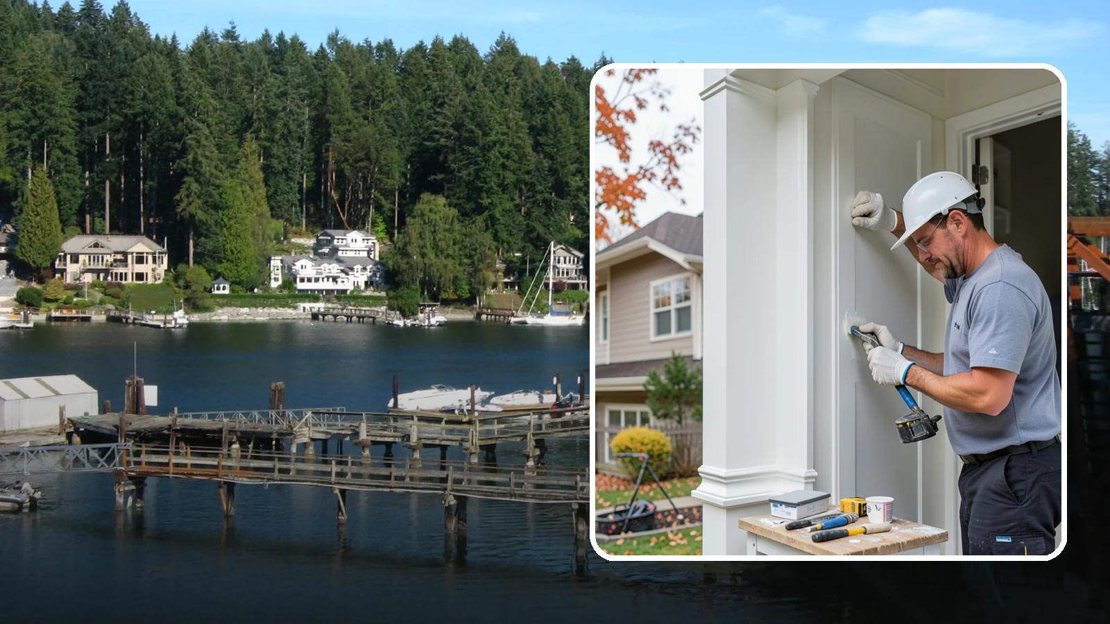 Trim Repair in Gig Harbor, Pierce County, WA - Trim repair that restores damaged interior and exterior molding to a clean, finished look.