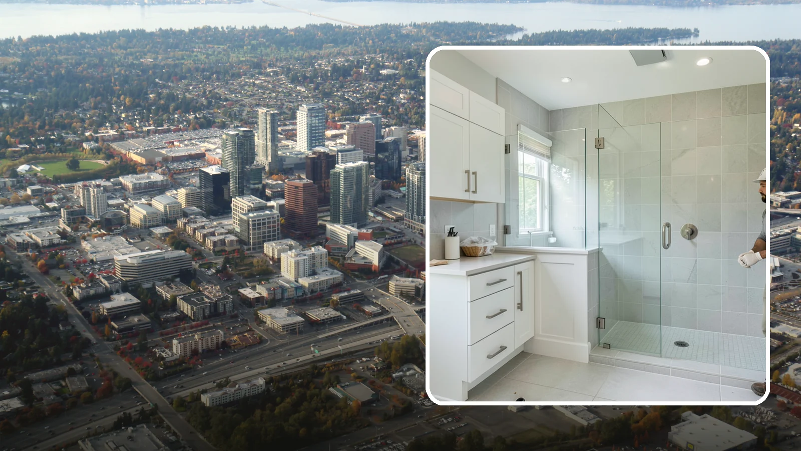 Tub-to-Shower Conversion in Bellevue, King County, WA - A tub-to-shower conversion replaces a seldom-used bathtub with a practical, easy-access shower.