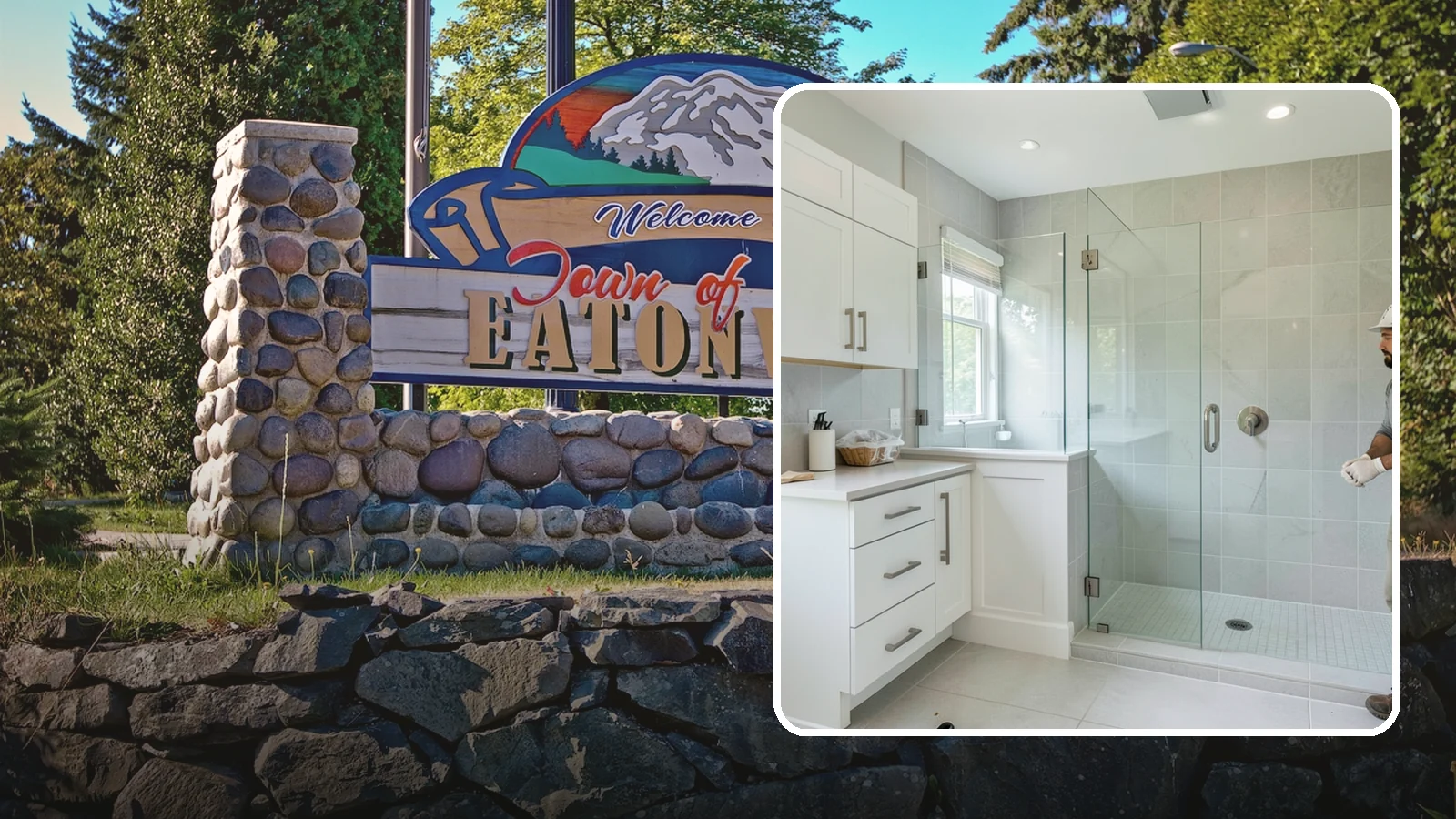 Tub-to-Shower Conversion in Eatonville, Pierce County, WA - A tub-to-shower conversion replaces a seldom-used bathtub with a practical, easy-access shower.