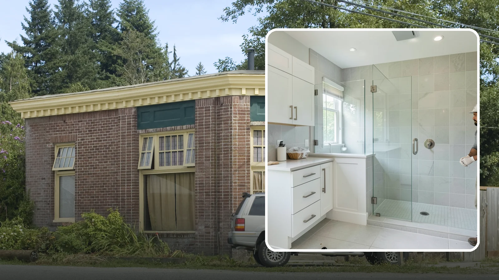 Tub-to-Shower Conversion in Hamilton, Skagit County, WA - A tub-to-shower conversion replaces a seldom-used bathtub with a practical, easy-access shower.