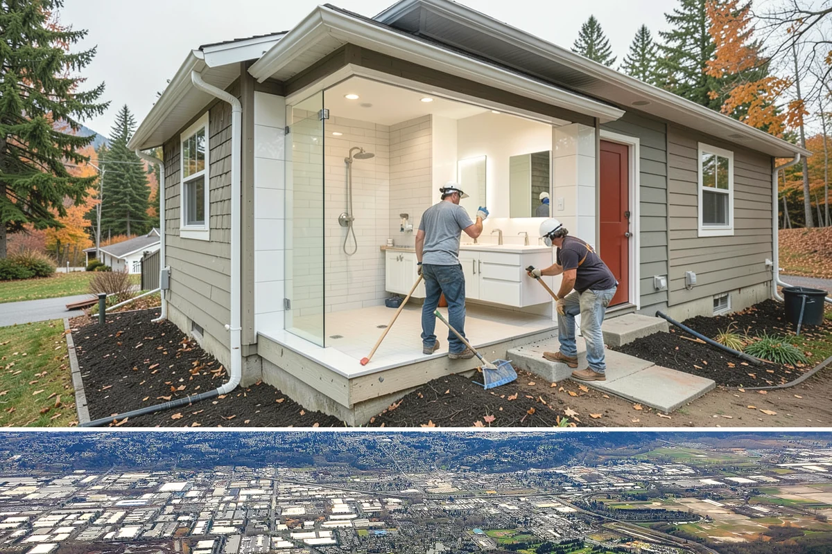 Tub-to-Shower Conversion in Kent, King County, WA - This conversion is popular in fall as households prepare for safer, more comfortable bathing through the colder months.