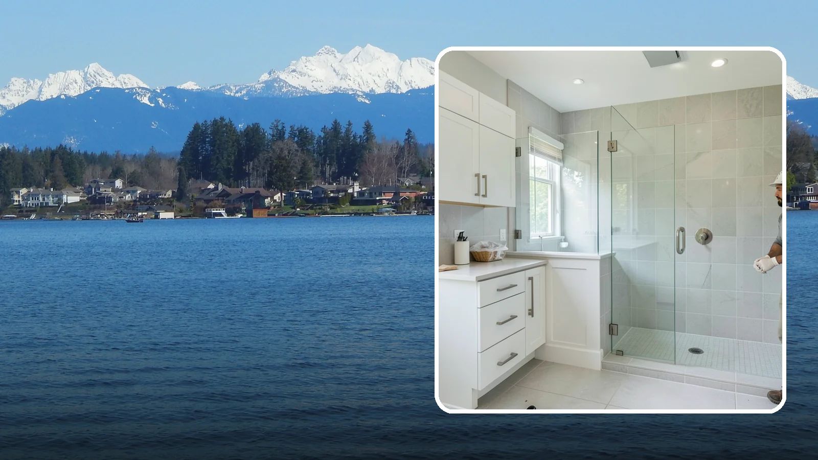 Tub-to-Shower Conversion in Lake Stevens, Snohomish County, WA - A tub-to-shower conversion replaces a seldom-used bathtub with a practical, easy-access shower.