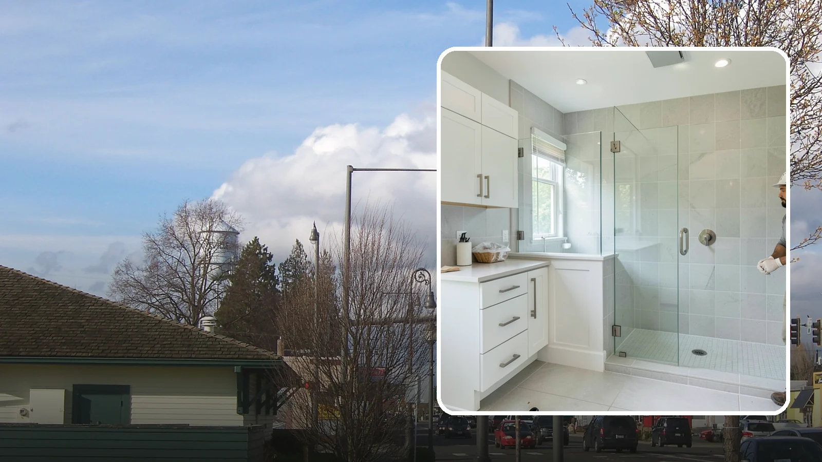 Tub-to-Shower Conversion in Marysville, Snohomish County, WA - A tub-to-shower conversion replaces a seldom-used bathtub with a practical, easy-access shower.