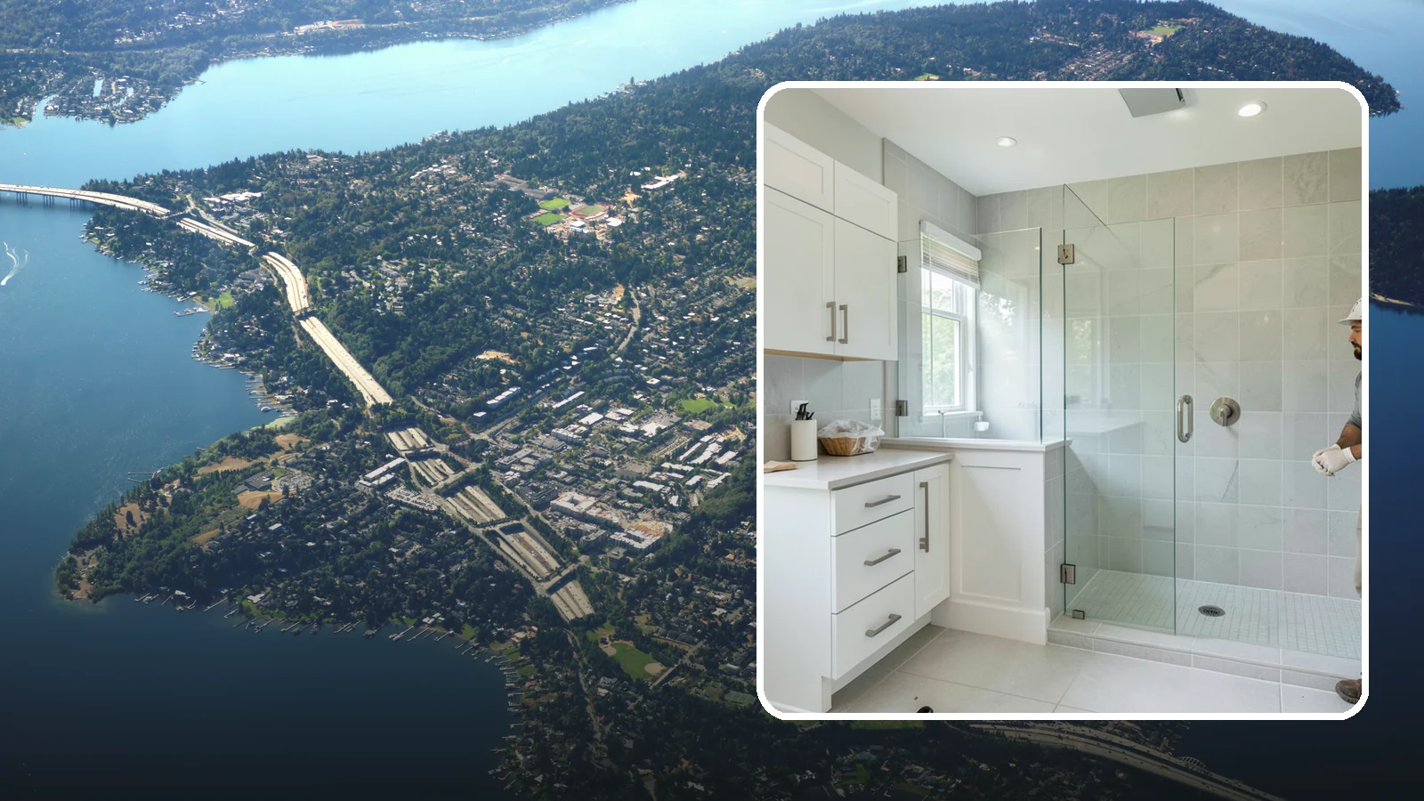 Tub-to-Shower Conversion in Mercer Island, King County, WA - A tub-to-shower conversion replaces a seldom-used bathtub with a practical, easy-access shower.
