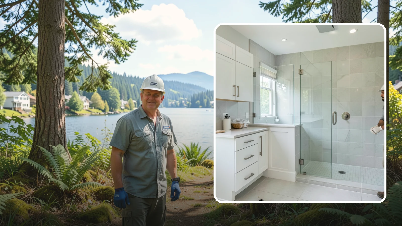 Tub-to-Shower Conversion in Milton, King County, WA - A tub-to-shower conversion replaces a seldom-used bathtub with a practical, easy-access shower.