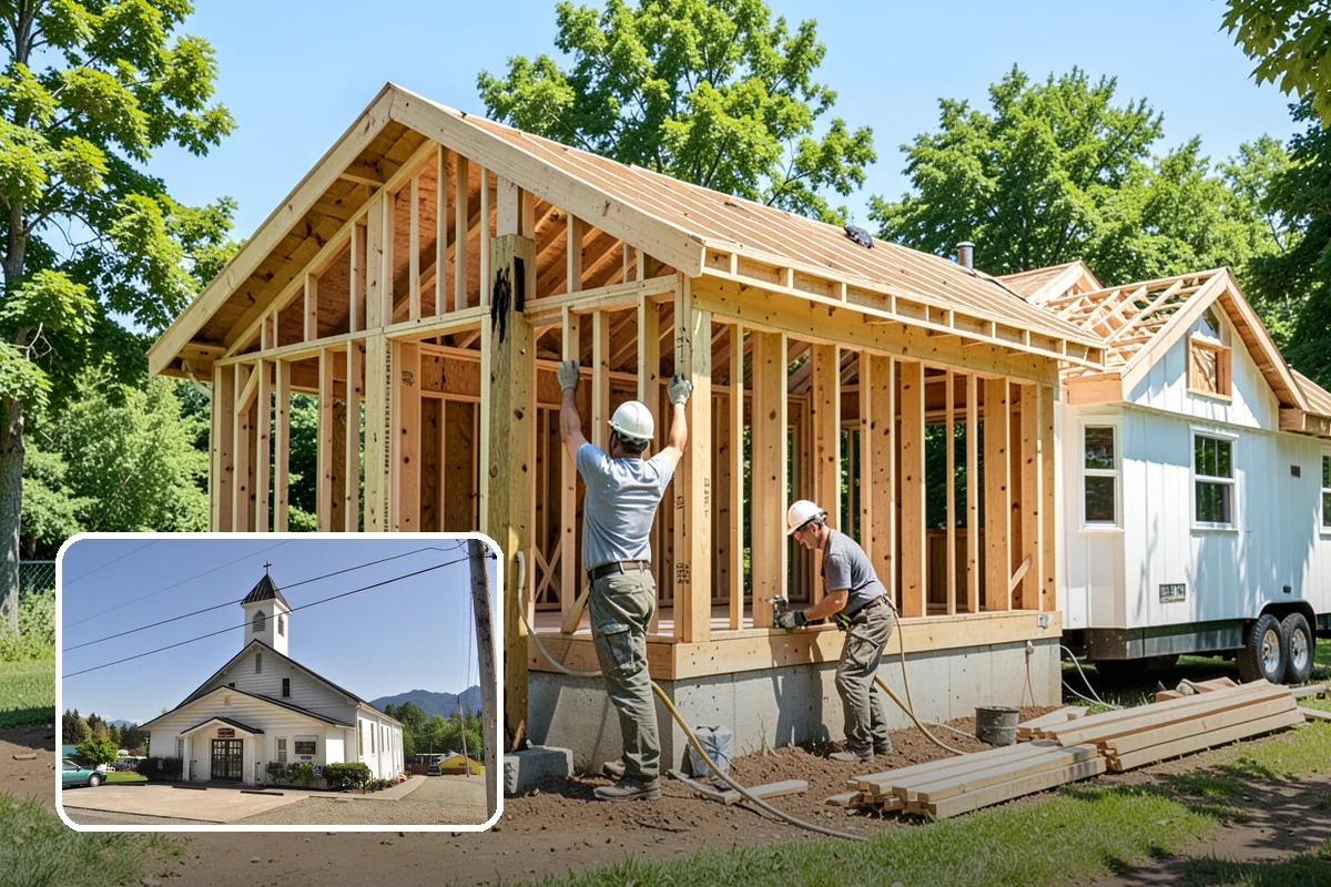 Two-Story Fireplace Construction in Concrete, Skagit County, WA - Commanding focal point for vaulted great rooms