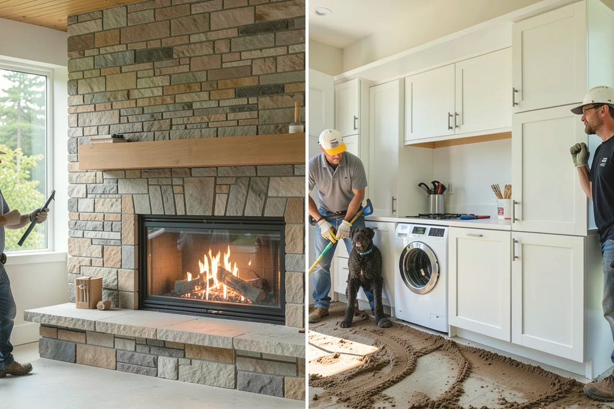 Two-Story Fireplace Construction in Covington, King County, WA - Engineer the structure and pull permits for the full build