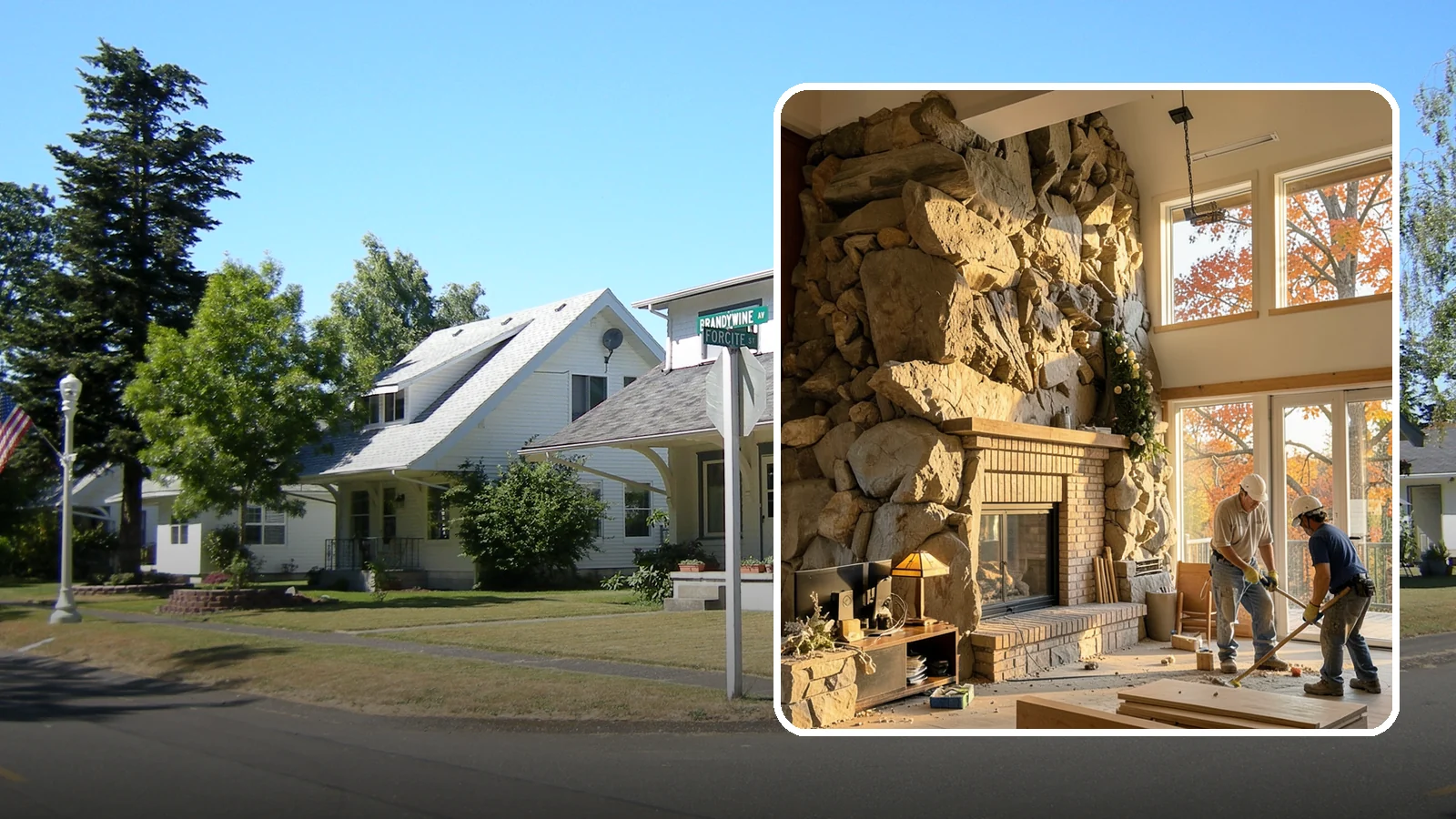 Two-Story Fireplace Construction in DuPont, Pierce County, WA - Dramatic floor-to-ceiling fireplaces engineered for great rooms and vaulted spaces.