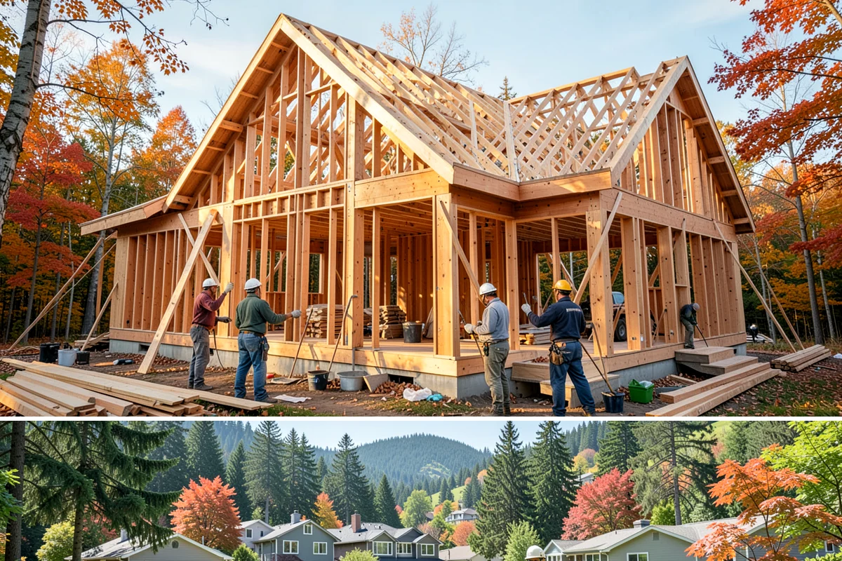 Two-Story Fireplace Construction in Fircrest, Pierce County, WA - This is a larger interior build best scheduled with lead time, often started in the drier months to align with the overall...